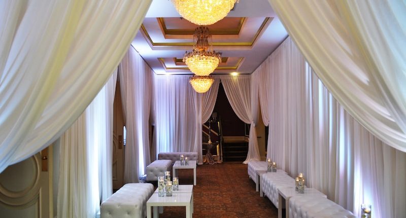 Astoria Banquets and Events, Premier, Award Winning, Chicago Wedding Ceremony and Reception Venue, All-Inclusive Packages, Quinceneara, ceremony drape, lounge and cocktail hour, open bar