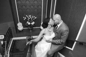 Astoria Wedding, banquet halls in chicago, wedding venue, staircase kiss